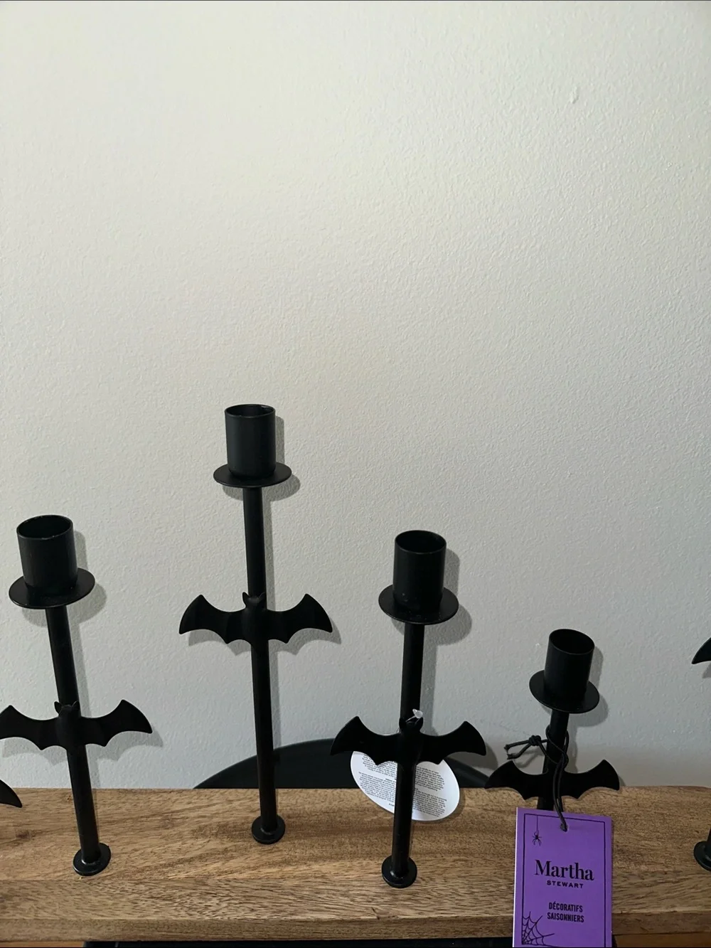 Martha Stewart Black Bat Candle Holder Set